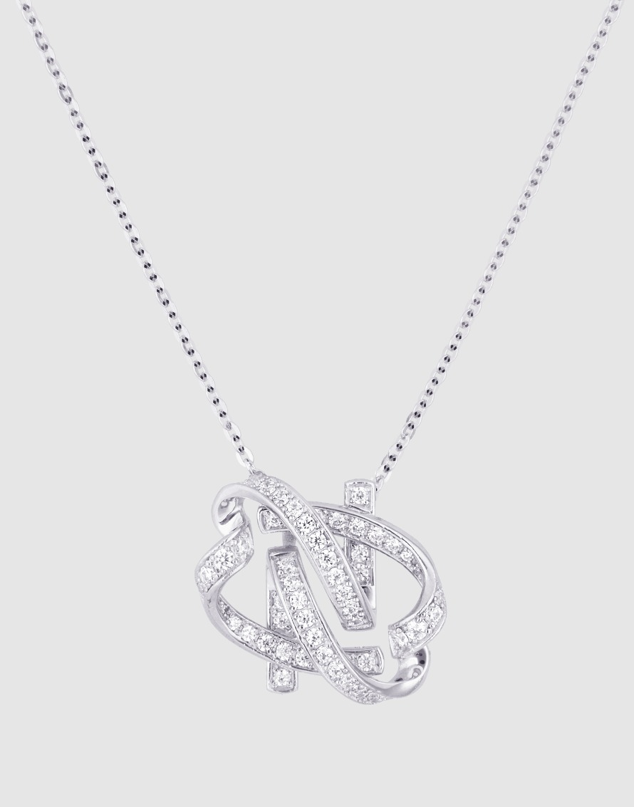 Authentique Necklace Silver(Plated White gold)