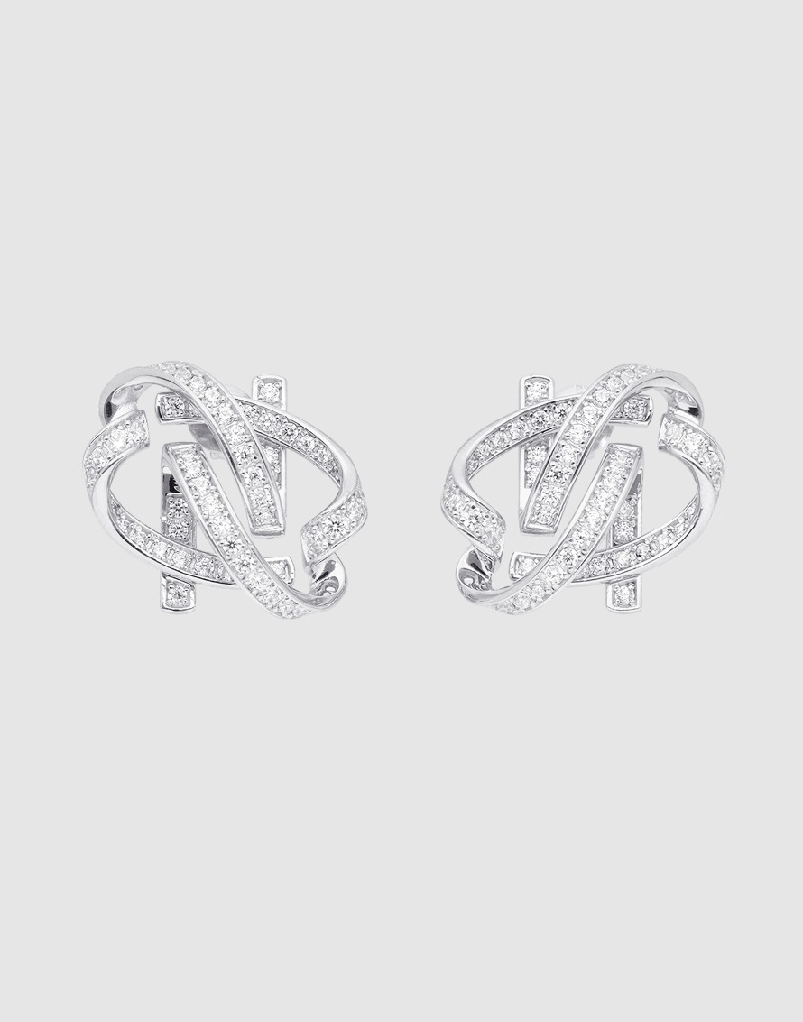 Authentique Earrings Silver(Plated White gold)